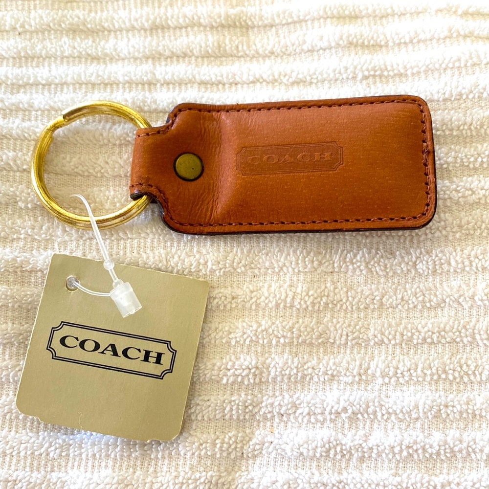 Coach British tan vintage basic key fob, NWT